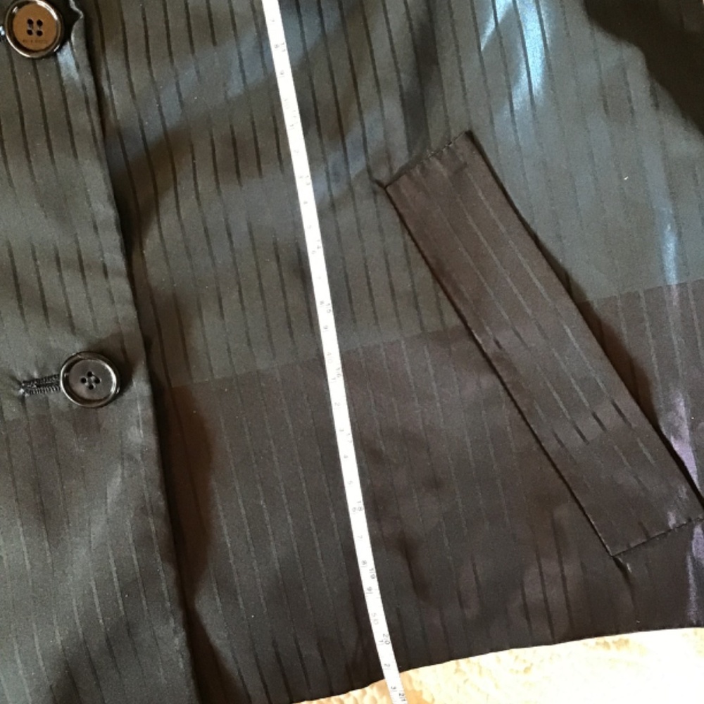 ETRO Striped Shiny Velvet Trim Puff Sleeve Buttoned Front Jacket - Picture 6 of 6